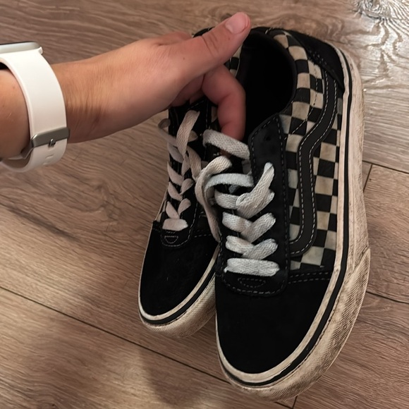 Vans Old Skool Black White Check Checkerboard Kids Youth 1 - Picture 2 of 4